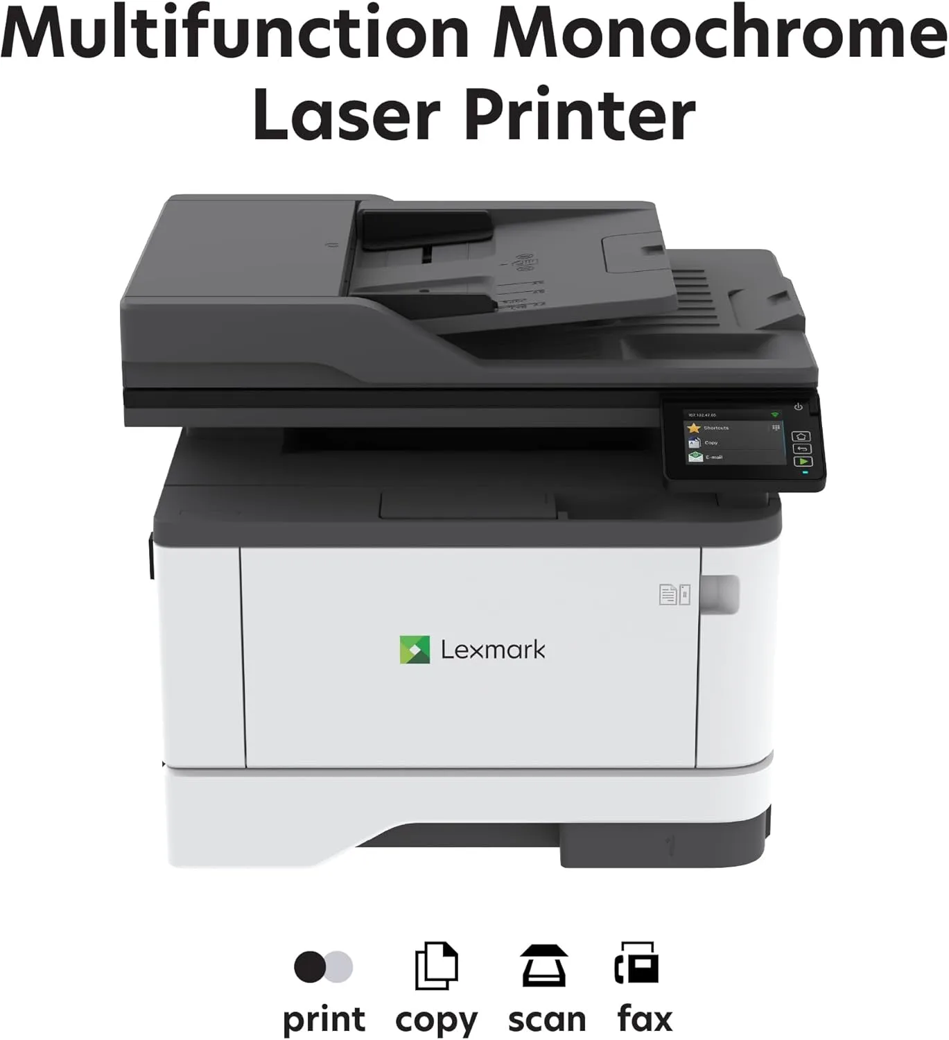 LEXMARK MX331adn Black and White All-in-One Printer with Touchscreen, Laser Device with Optional Wireless Connection, Duplex Printing and Analogue Fax