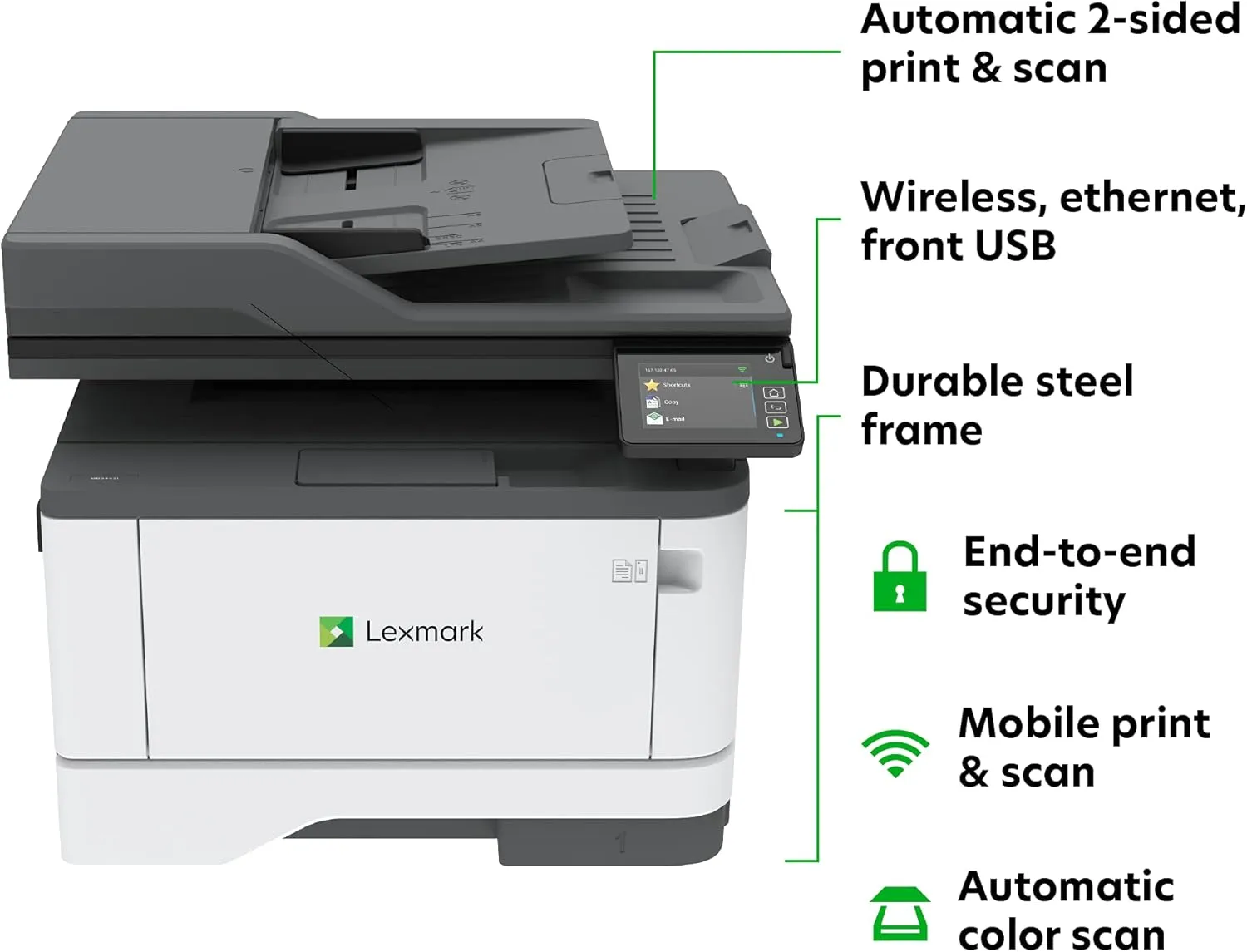 Lexmark MX431adw Laser Monochrome MFP Printer with Touchscreen