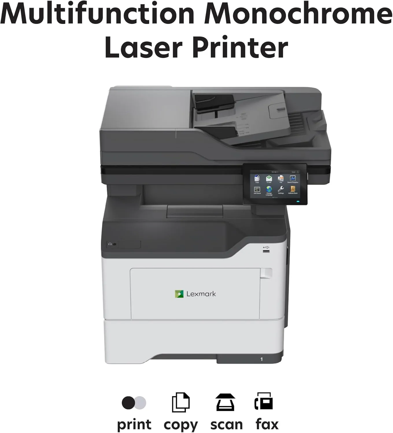 Lexmark MX532adwe Monochrome Laser Printer, Duplex, 4.3-inch Color Touch Screen