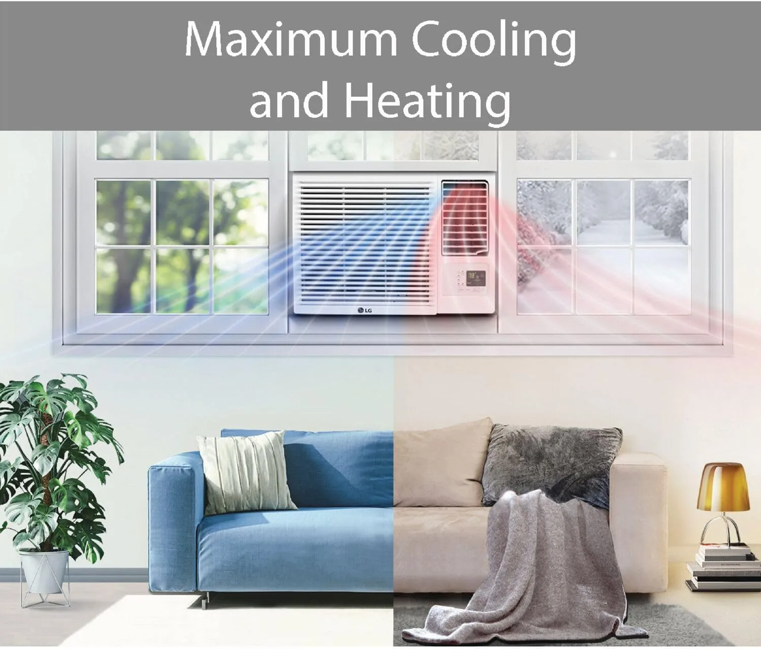 LG Window Air Conditioner with Supplemental Heat, Electronic Controls with Remote