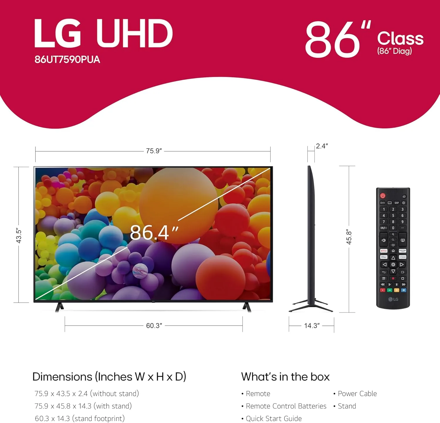LG UT75 Series 4K UHD LED Smart TV