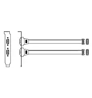 Dual DB9 Serial Ports Cable with Bracket