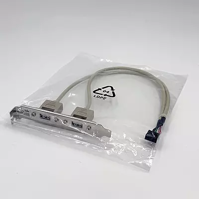 USB 2.0 Dual Type-A 400MM Cable with Bracket
