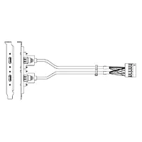 USB 2.0 Dual Type-A 400MM Cable with Bracket USB 2.0 Dual Type-A 400MM Cable with Bracket