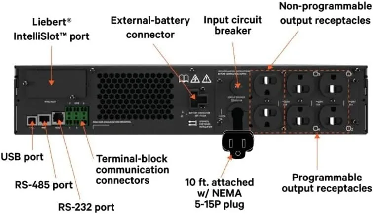 Vertiv Liebert GXT5 UPS - Online Double-Conversion, 2U Rack/Tower
