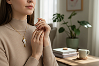 Small Shell Pendant with gold accents