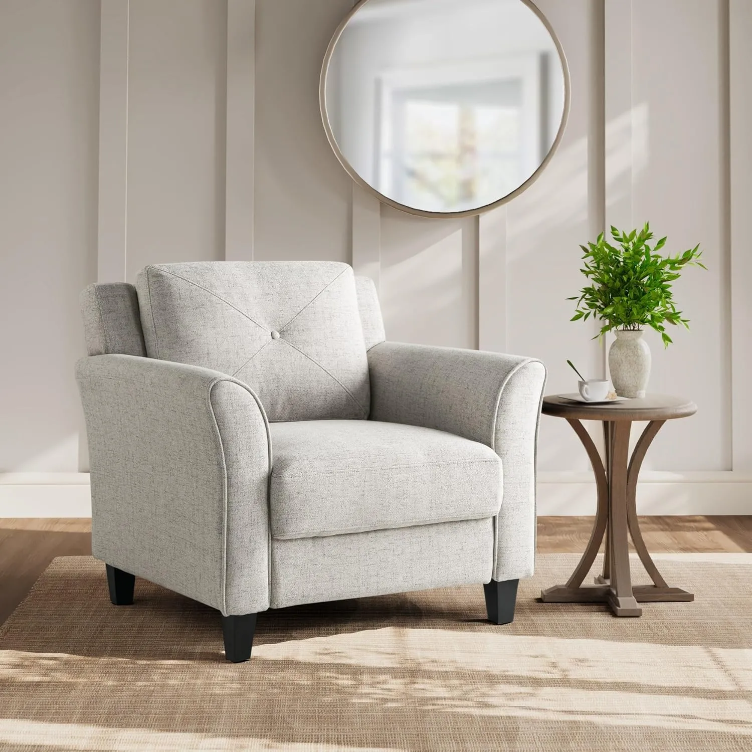 LIFESTYLE SOLUTIONS Hanson Microfiber Chair With Curved Arms