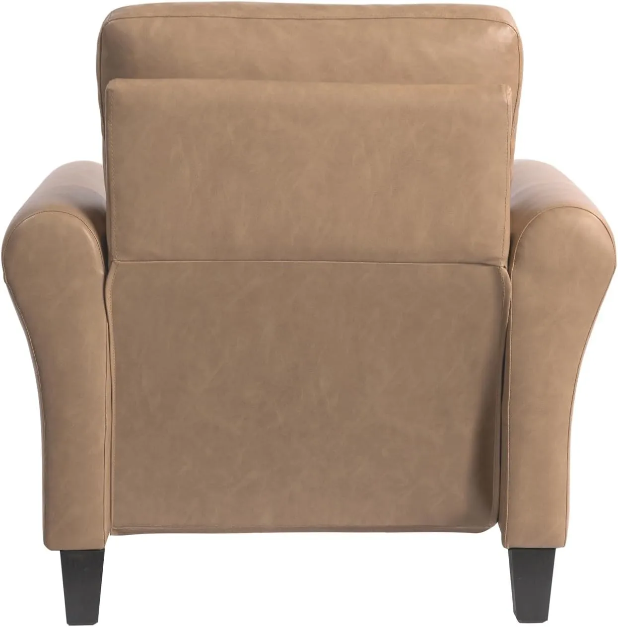 Lifestyle Solutions Winslow Faux Leather Chair With Rolled Arms, Light Brown/Black