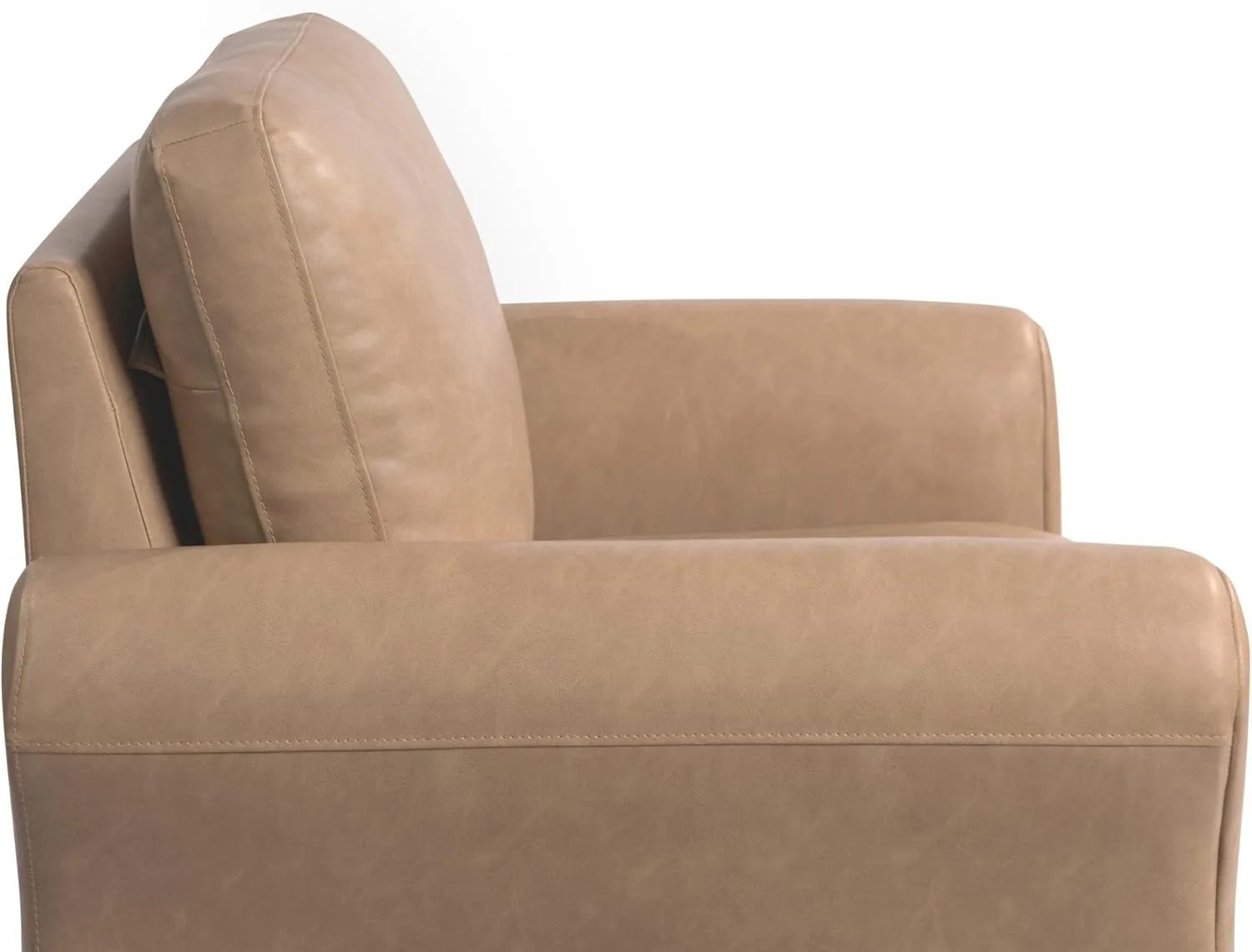 Lifestyle Solutions Winslow Faux Leather Chair With Rolled Arms, Light Brown/Black