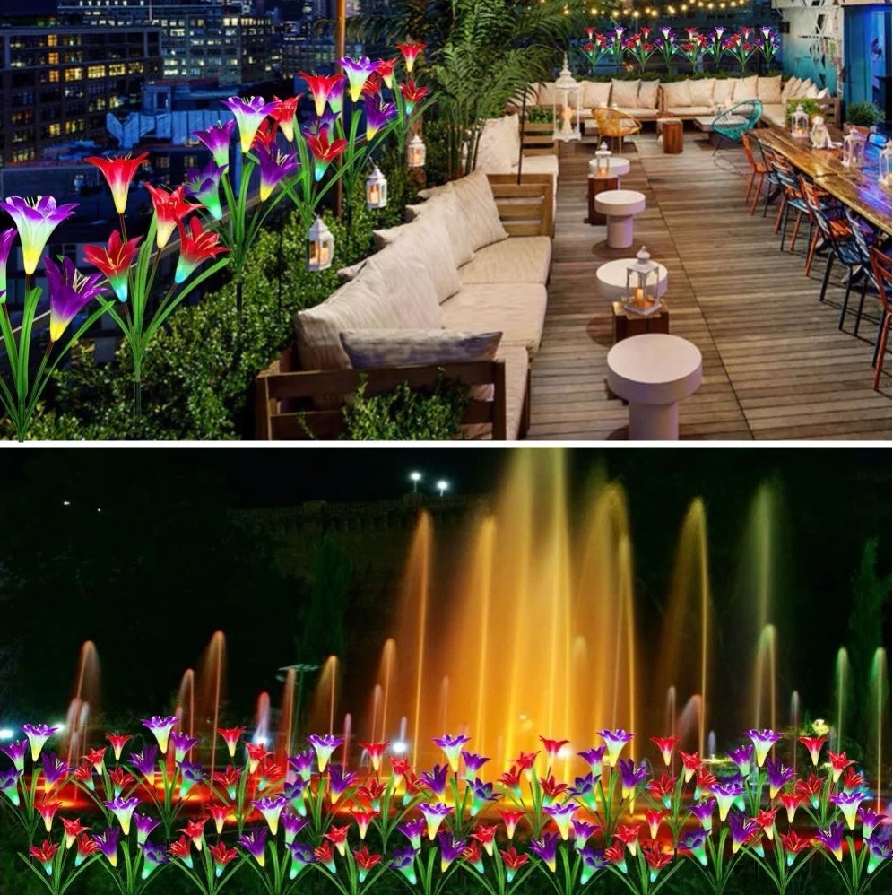Lily Solar Flower Light - 7 Colour Changing (Red) - 2 Packs Lily Solar Flower Light - 7 Colour Changing (Red) - 2 Packs