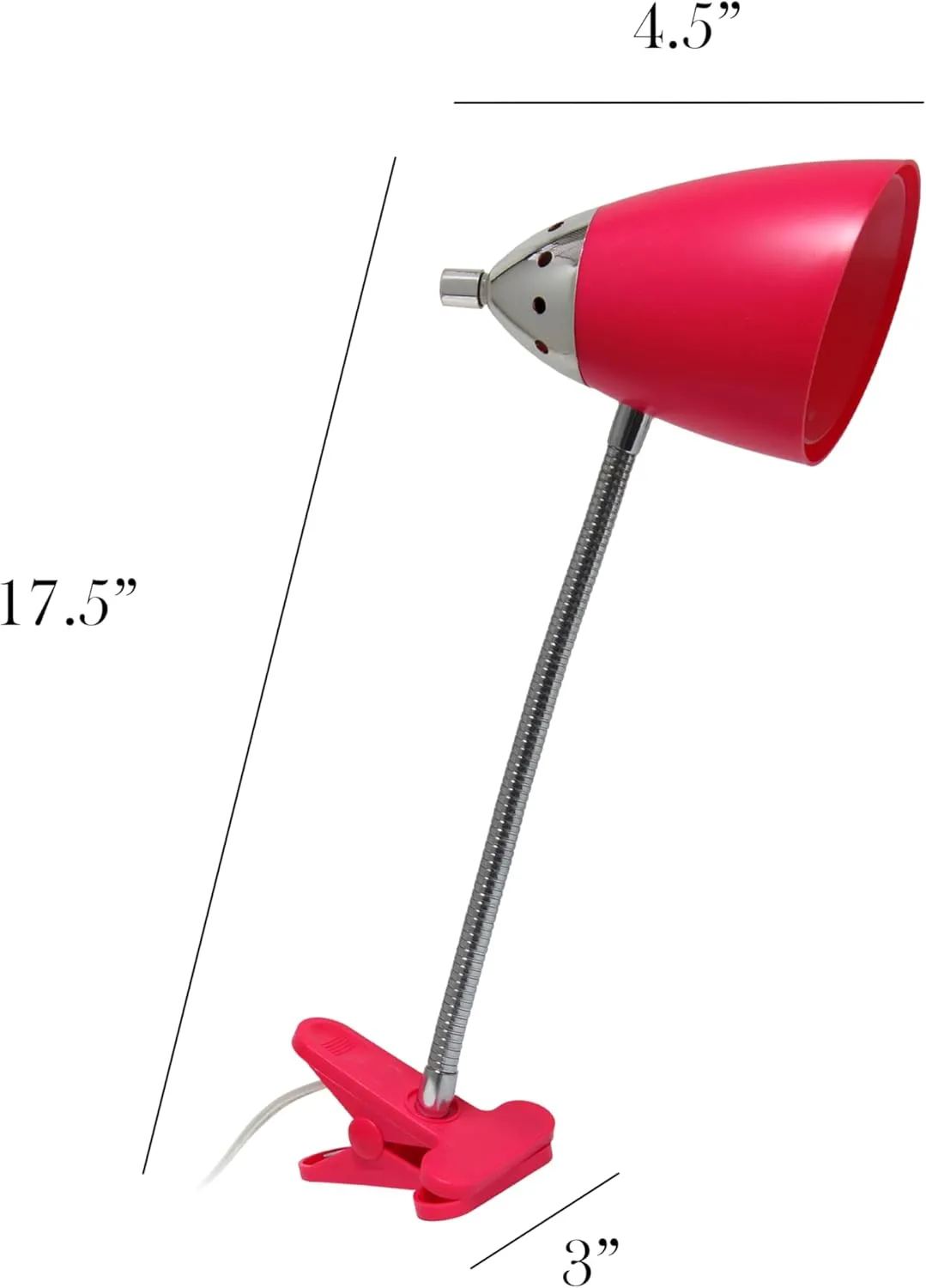 LIMELIGHTS Flossy Flexible Gooseneck Clip-On Desk Lamp