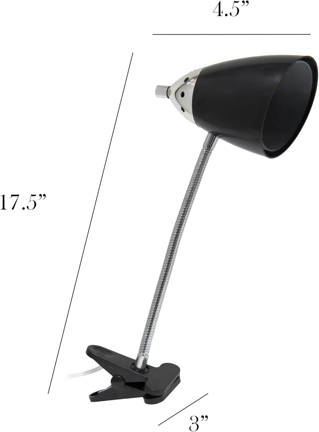 LIMELIGHTS Flossy Flexible Gooseneck Clip-On Desk Lamp