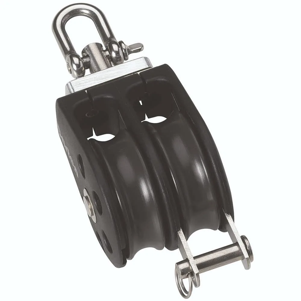 Barton Size 1 30mm Plain Bearing Double Swivel Pulley Block with Becket