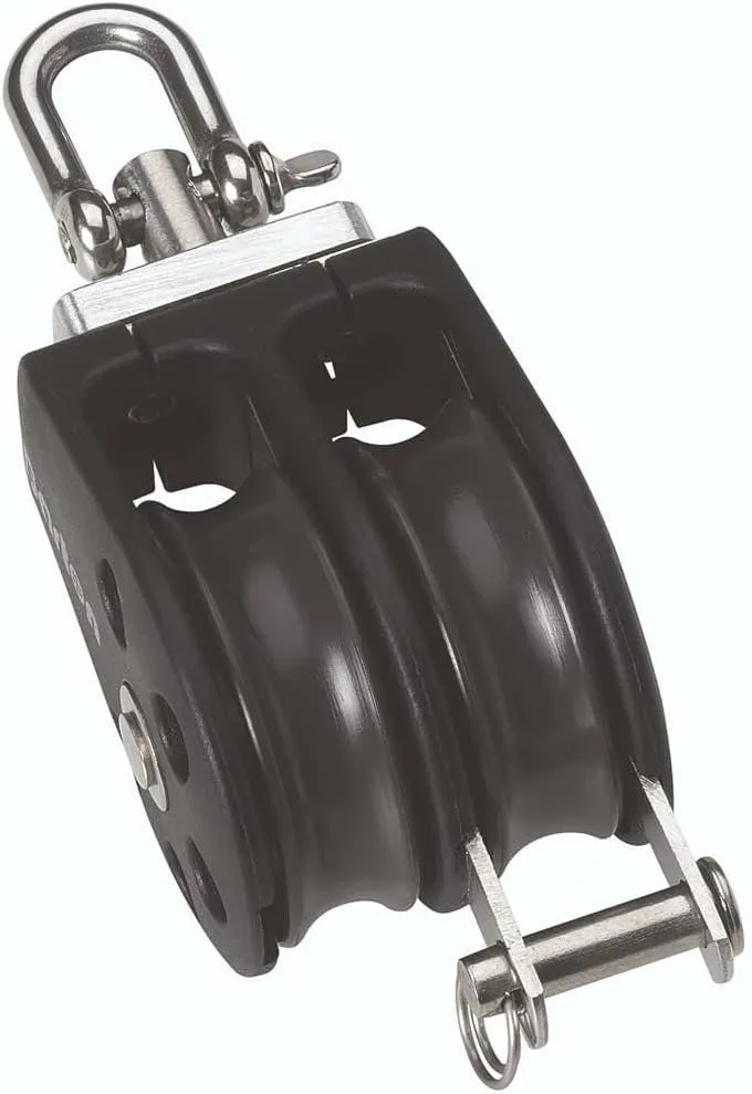 Barton Size 1 30mm Plain Bearing Double Swivel Pulley Block with Becket