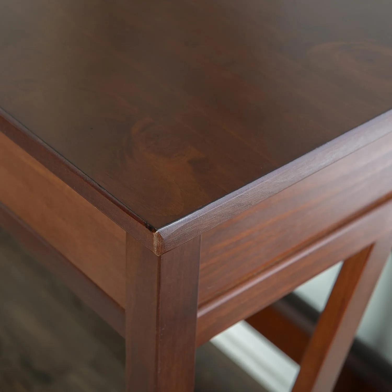 Linon Rockport 46inW Home Office Writing Desk, Antique Tobacco
