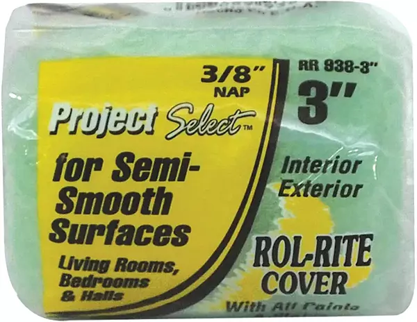 Roller Covers - 3" paint roller cover 3/8" nap
