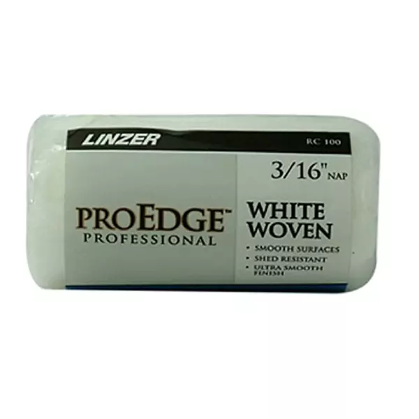 Linzer RC 100 0400 Nap White Woven Roller Cover, 4" x 3/16"