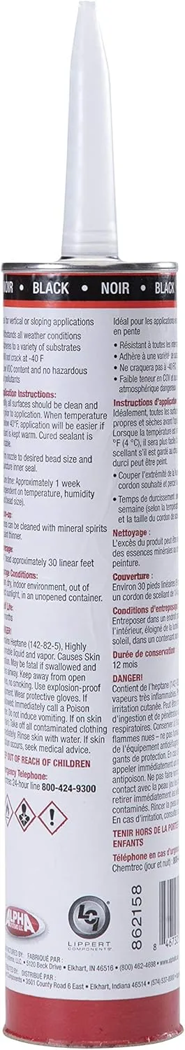 1010 Non-Sag Sealant for 5th Wheel RVs, Travel Trailers and Motorhomes
