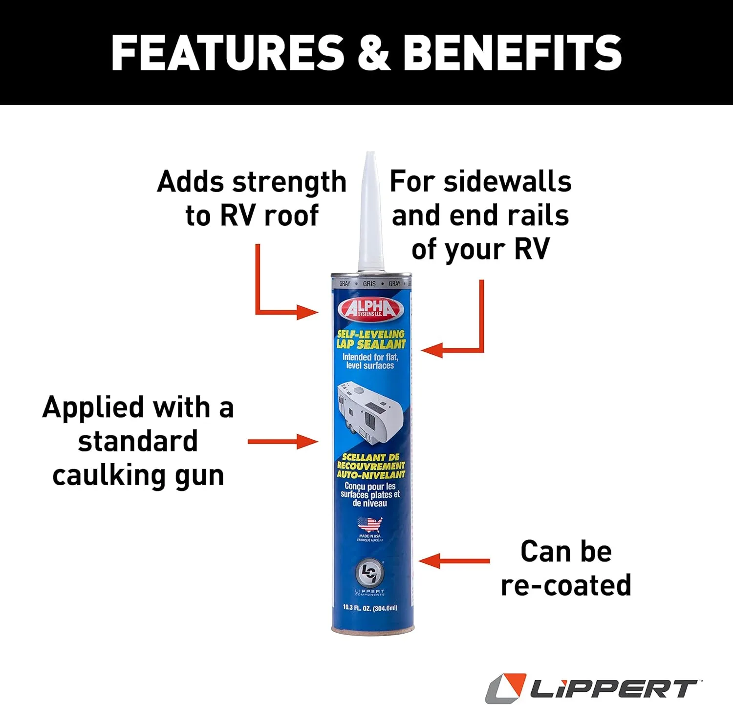 LIPPERT COMPONENTS Alpha Systems 1021 Self-Leveling Lap Sealant for RV Roofs