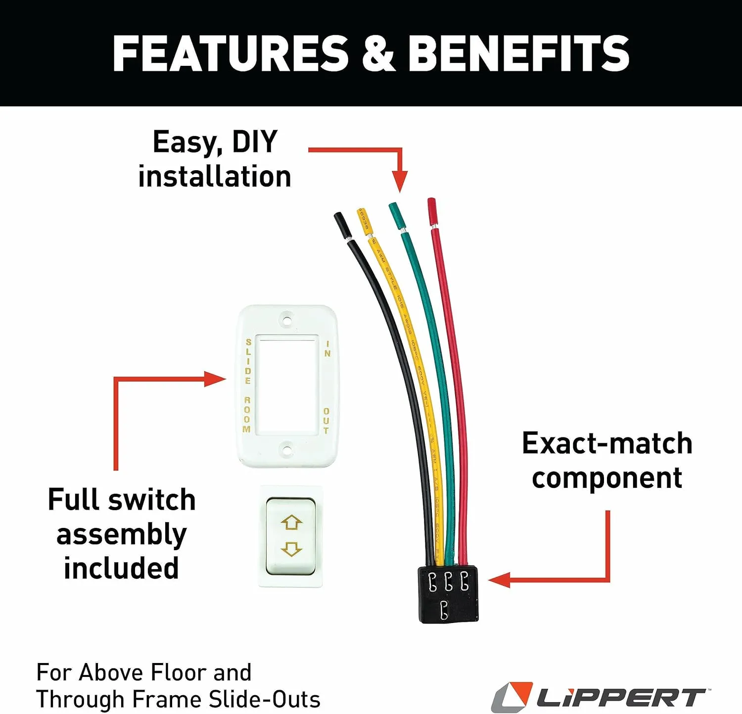 Lippert Components 117461 Slide-Out Switch Assembly, White