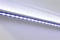 Solera RV Awning Fabric White LED Light Kit with Switch and Plate for 10’-15’ Awnings, Cut-to-fit, Flexible Black Plastic Strip with Lights, Integrated Cord, Visible Extended or Retracted - 674282