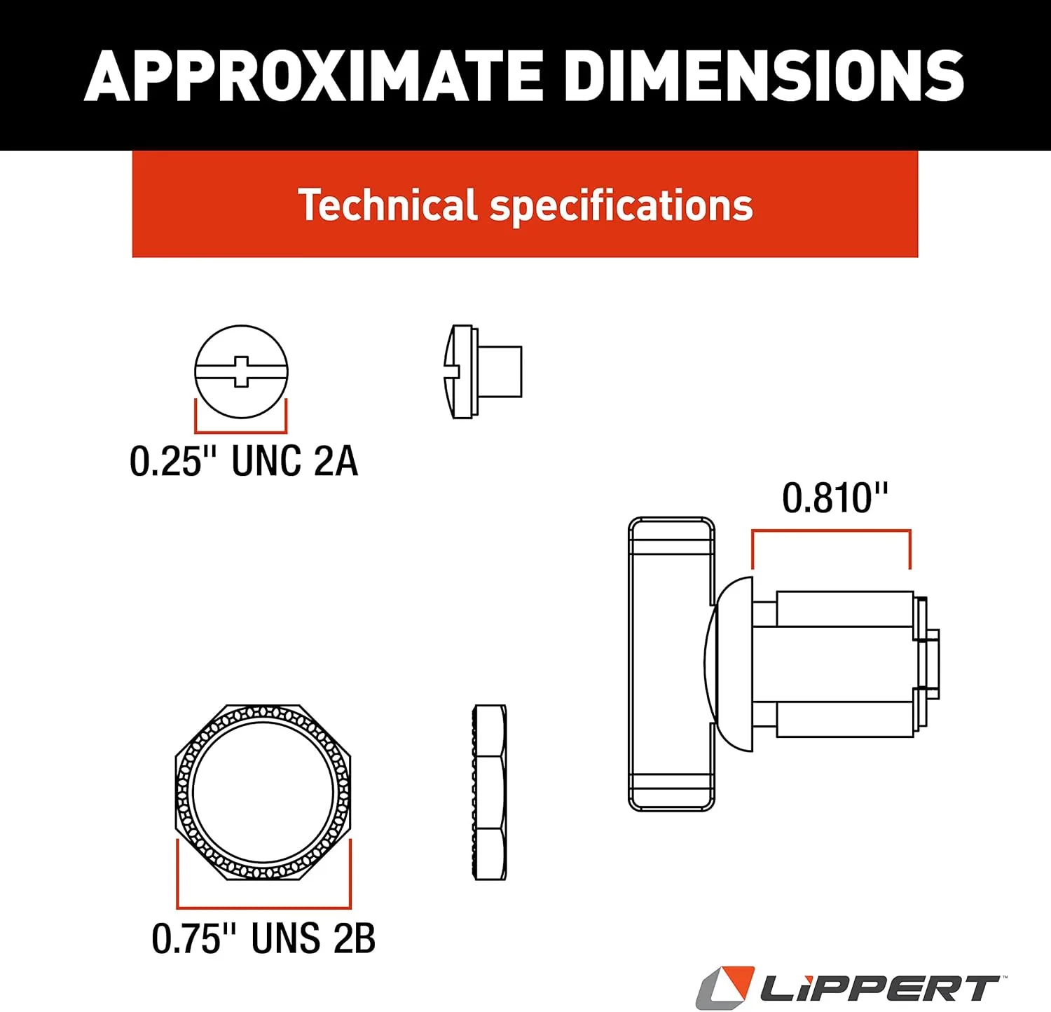 Lippert Components RV Baggage Door Turn Latch