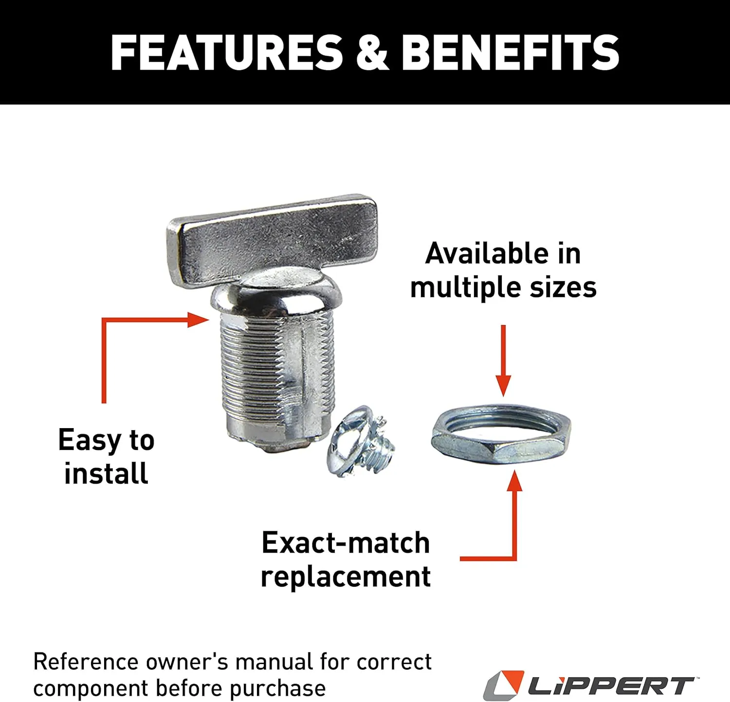 Lippert Components RV Baggage Door Turn Latch