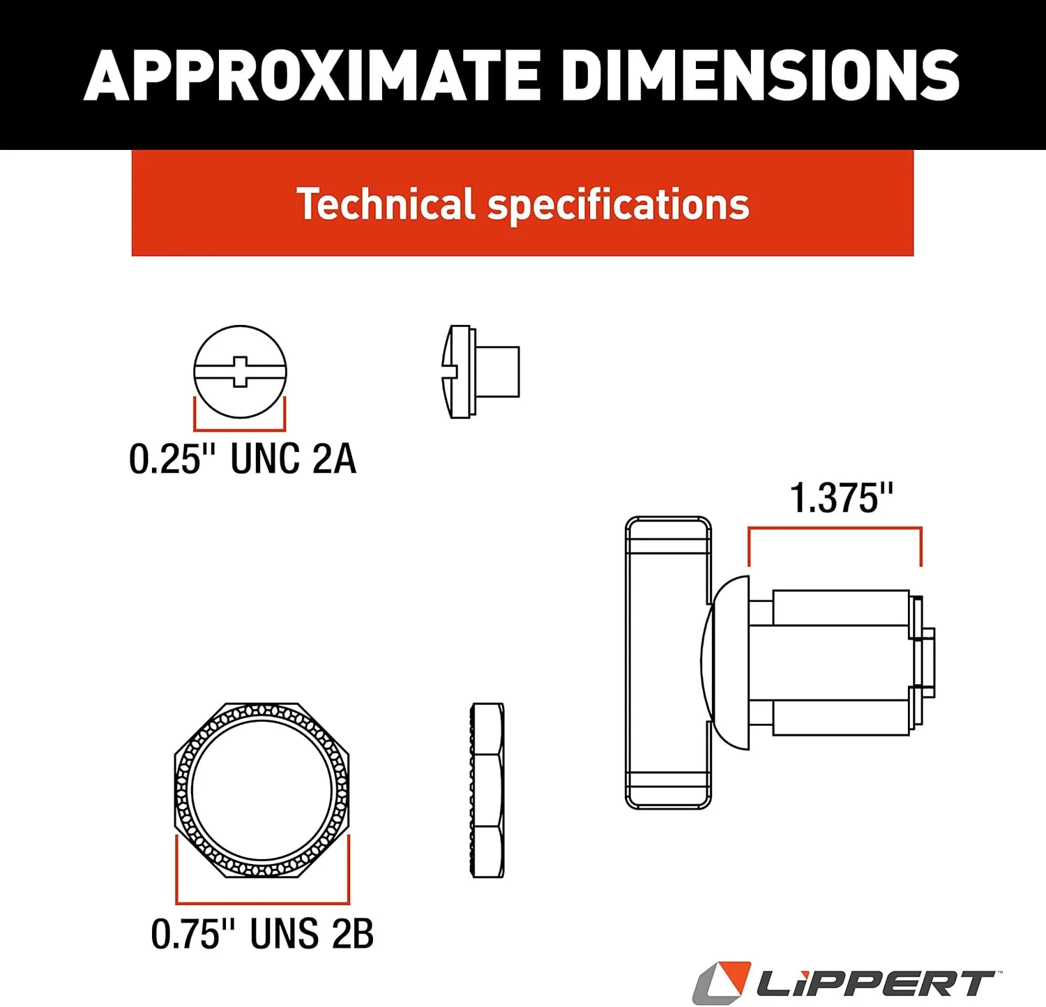 Lippert Components RV Baggage Door Turn Latch