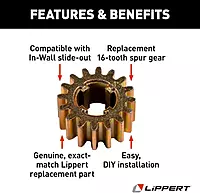 Lippert 238893 16 Tooth Spur Gear | 16 DP/20 PA
