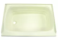 Lippert Replacement 24" x 36" Parchment Bathtub with Left Drain, Scratch-Resistant ABS Acrylic for RVs, Travel Trailers, 5th Wheels, Motorhomes - P2436LHSPK 24 Inch x 36 Inch