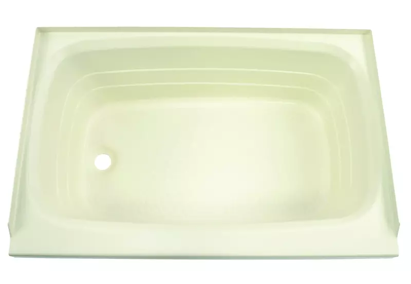 Lippert Replacement 24" x 36" Parchment Bathtub with Left Drain, Scratch-Resistant ABS Acrylic for RVs, Travel Trailers, 5th Wheels, Motorhomes - P2436LHSPK 24 Inch x 36 Inch