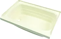 Lippert Replacement 24" x 36" Parchment Bathtub with Left Drain, Scratch-Resistant ABS Acrylic for RVs, Travel Trailers, 5th Wheels, Motorhomes - P2436LHSPK 24 Inch x 36 Inch