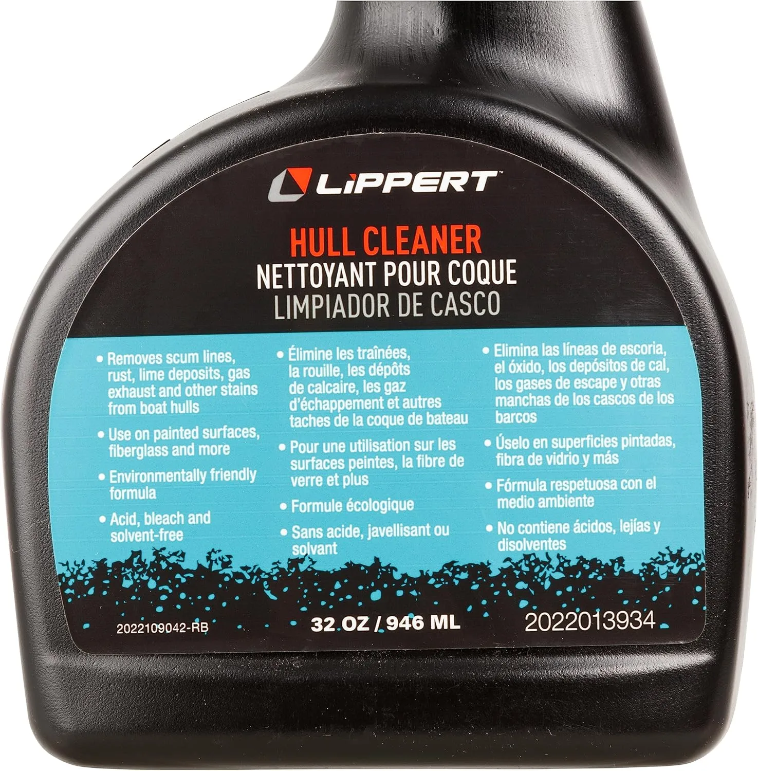 Lippert 32 oz. Boat Hull Cleaner Spray for Exterior Applications, Environmentally Friendly, Acid, Bleach, Solvent-Free, Made in The USA - 2022013934