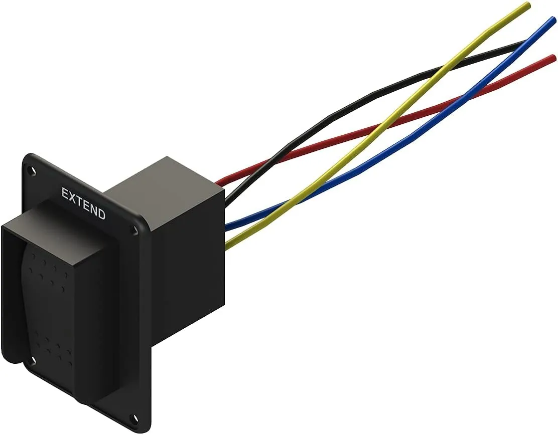 Lippert Replacement Power Stabilizer Extend/Retract Switch with Rocker Style Operation, IP66-Rated Waterproof Assembly (Installation Hardware Not Included) - 387874