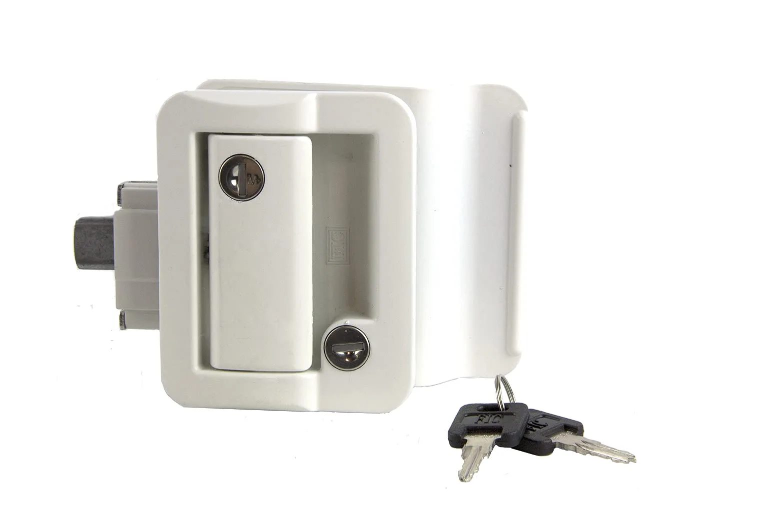 Lippert Global Entry Door Latch Kit with Deadbolt and Keyed Lock, 239632, White