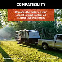 Lippert Ground Control 2.0 Replacement RV Electric Automatic Leveling System Heavy-Duty Drive Motor with Clutch, 5,430 RPM - 241795