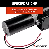Lippert Ground Control 2.0 Replacement RV Electric Automatic Leveling System Heavy-Duty Drive Motor with Clutch, 5,430 RPM - 241795