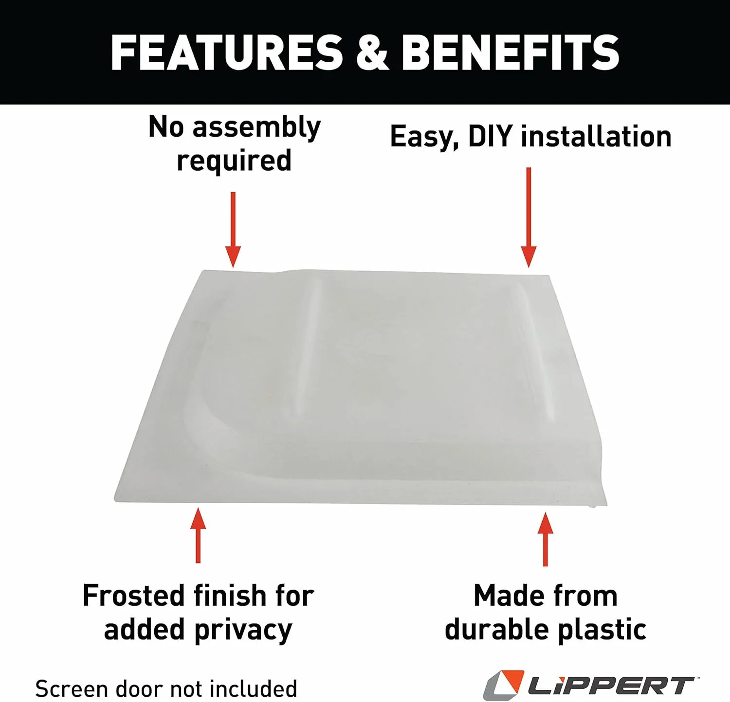 Lippert Motorhome Entry Screen Door Bubble Slider Panel with Frosted Finish - 234101