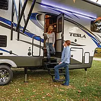 Lippert Motorhome Entry Screen Door Bubble Slider Panel with Frosted Finish - 234101