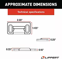 Lippert RV Entry Screen Door Frame Striker, 2.20" x 1.125" Radius Outside Strike Latch Tie Plate, Durable Plastic Construction - 198287, Black