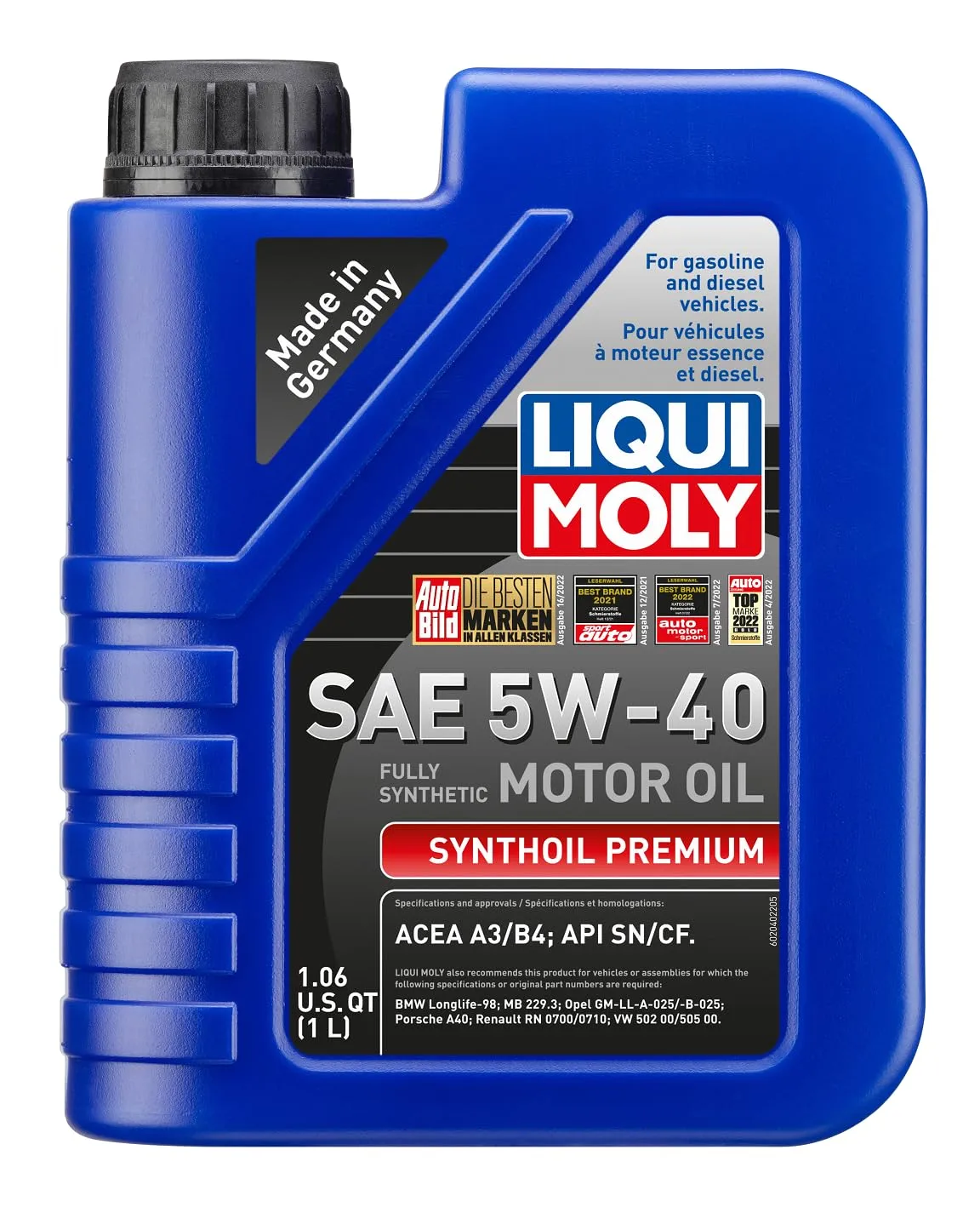 LIQUI MOLY Synthoil Premium SAE 5W-40 Fully Synthetic Engine Oil