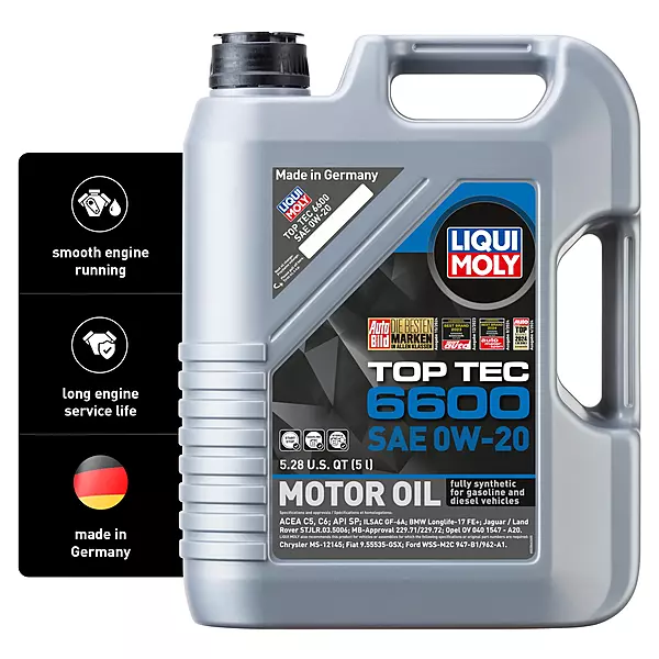 Liqui Moly Top Tec 6600 SAE 0W-20 Fully Synthetic Engine Oil 5L
