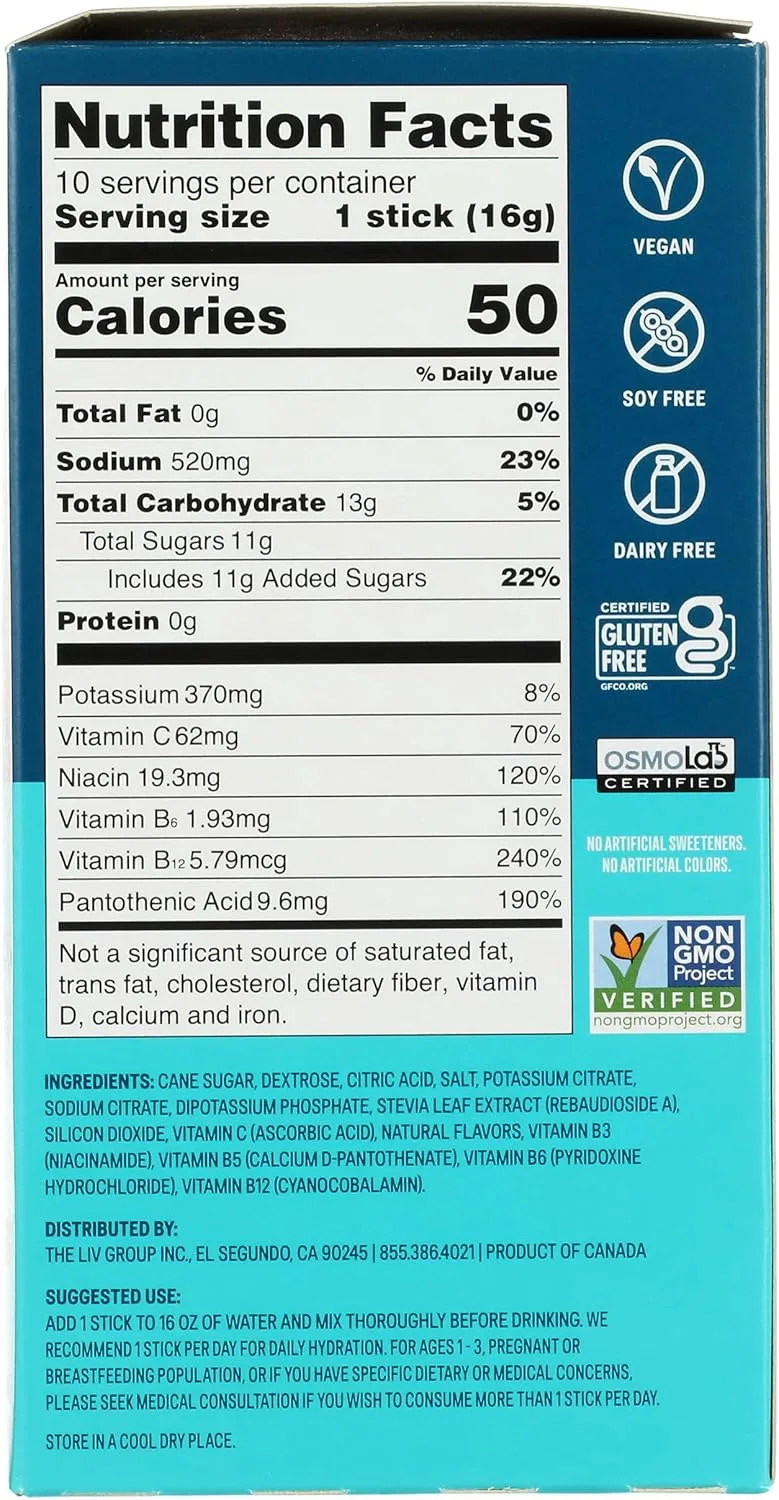 Liquid IV Hydration Multiplier Sticks, Watermelon, 4.52 Fl Oz, Pack Of 10 Sticks