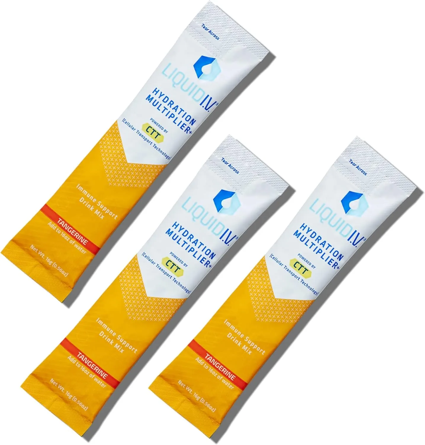 Liquid IV Hydration Multiplier+ Immune Support Drink Mix, 0.56 Fl Oz, Tangerine, Pack Of 10 Pouches