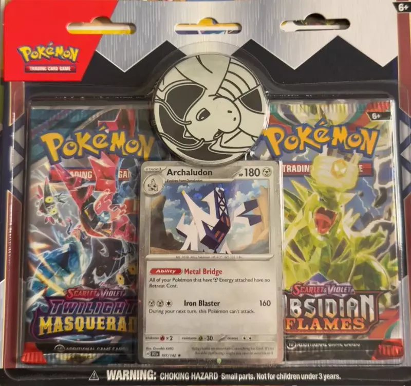 POKEMON 2-PACK BLISTER TWILIGHT MASQUERADE + OBSIDIAN FLAMES with DRAGONITE COIN