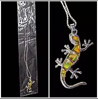 Paua Shell Lizard Necklace