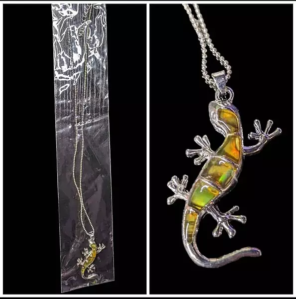 Paua Shell Lizard Necklace