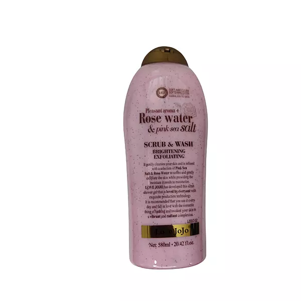 LOVE JOJO SCRUB&WASH ROSE WATER& PINK SEA SALT 580ML..