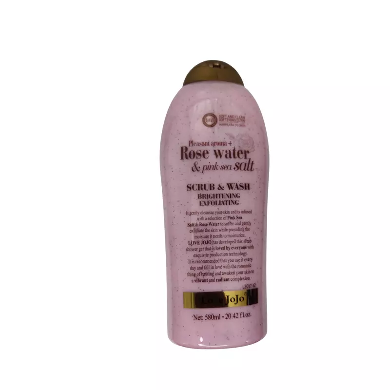 LOVE JOJO SCRUB&WASH ROSE WATER& PINK SEA SALT 580ML..