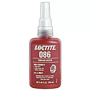 Loctite Letter Grade AVV (086) High Strength Threadlocker, 250 mL Bottle, Red